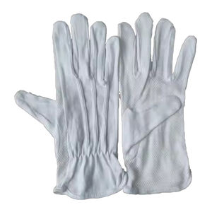 Guantes de mano ceremoniales de desfile blanco de puntos antideslizantes con puntos de PVC guantes funerarios de inspección de monedas de algodón - Product Image 2