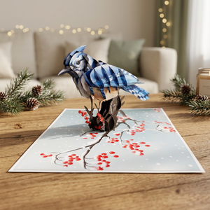 Carte de vœux DIY en papier origami 3D personnalisée avec un hirondelle bleue pour la décoration de la maison - Product Image 5