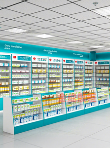 Étagères de <span class=keywords><strong>pharmacie</strong></span> en bois massif écologiques Hongbai, armoires à médicaments occidentaux, vitrines pour cliniques et pharmacies - Product Image 3