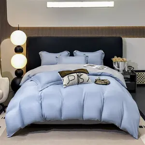 Set di biancheria da letto Tencel moderno e solido all'ingrosso Set copripiumino comodo Set di biancheria da letto in seta e Queen King Size 4 pz