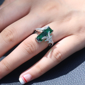 Anello con Gemma Quadrata Colorata per Donne, Gioiello Creativo Arcobaleno alla Moda - Product Image 2