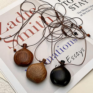 Collar con Colgante de Madera, Cadena Larga, Piedra Natural, Joyería de Moda para Mujer, Estilo Étnico 2026 - Product Image 1