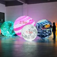 Ballon lunaire gonflable géant de 2m, 3m, 4m avec éclairage LED pour décoration nocturne