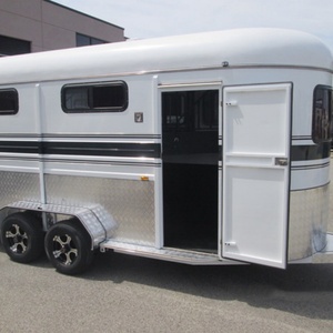 Semirremolque HERUI de Carga Angular para 2 Caballos con Doble Eje, Frenos Eléctricos, Capacidad de 4T, Remolque para Caballos Tipo Camper - Product Image 2