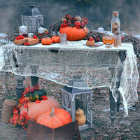 Toile d'araignée pour Halloween Tissu de gaze effrayant et effrayant Tissu effrayant Décoration de fête d'Halloween Maisons hantées Porte d'extérieur