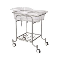 Lit d'hôpital pour bébé de haute qualité en acier inoxydable, chariot mobile pour nourrisson, garantie 2 ans