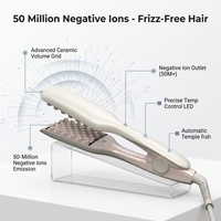 Plancha de Pelo de Cerámica con Calentamiento Rápido PTC, 4 Ajustes de Temperatura (160-220°C), Eléctrica, Compatible con RV, Voltaje Global