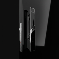 Tuya Modern V800 Slimme Deurgreep Slot met Gezichtsherkenning Groothandel Zwart Aluminium Legering WiFi Verbinding voor Huishoudens