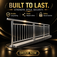 Système de balustrade de balcon moderne en acier inoxydable sur mesure, main courante d'escalier argentée polie pour terrasse, toit et couloir