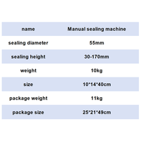 Machine de scellage manuelle pour canettes de jus commerciales de 10 kg, 55 mm, semi-automatique, avec poignée pour boissons et petite canette en plastique