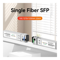 GANTEC SFP + 10G Módulo óptico BIDI Equipo de fibra única de modo único de grado comercial para WiFi 5G 4G 3G Rango de 20km