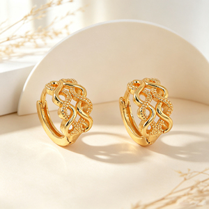 Juego de Aretes de Clip Vintage Mixtos, Resistentes al Agua, Chapados en Oro, con Diseño de Corazón y Flor, Joyería Metálica para Mujer - Product Image 6