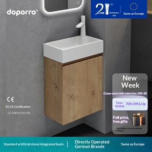 Vasque murale en céramique en panneau <span class=keywords><strong>de</strong></span> particules <span class=keywords><strong>de</strong></span> bois massif Doporro allemande, mini-<span class=keywords><strong>lavabo</strong></span> pour petit appartement, <span class=keywords><strong>salle</strong></span> <span class=keywords><strong>de</strong></span> <span class=keywords><strong>bain</strong></span> très <span class=keywords><strong>étroit</strong></span>e - Product Image 2
