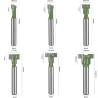 1 jeu/6 pièces Fraise à rainurer pour trous de suspension de cadres, queue de 6,35 mm (6 mm), pour machine de découpe, en acier au tungstène, pour le travail du bois