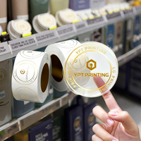 Autocollants adhésifs personnalisés en vinyle avec gaufrage à l'or, de luxe, imperméables, à forte adhérence, pour l'emballage d'aliments, de cosmétiques, de cadeaux, d'artisanat, en rouleau