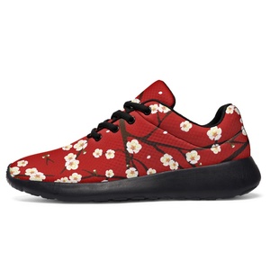 Factory Wholesale Sports Running <strong>Shoes</strong> Customized <strong>Plum</strong> Blossoms Printed Sneakers Women Lightweight Casual Walking <strong>Shoes</strong> - Product Image 2