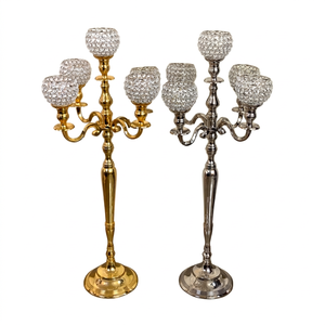 Candélabre en métal décoratif, porte-bougie de luxe, support à bougie élégant en métal, candélabre vintage, porte-bougie antique - Product Image 1