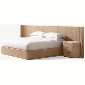 Base de Cama de Plataforma de Madera Maciza de Primera Calidad |   Cama Minimalista con Acabado Natural, Tamaño King/Queen |   Artesanía Pindel - Product Image 3