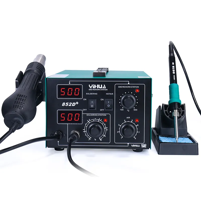 YIHUA 852D+ Brushless Fan Hot Air Handle Solder Iron Station Welding Soldering Iron Repairing Tool Rework Soldering Station