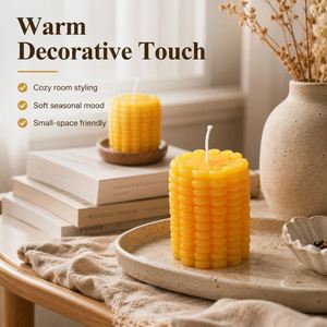 Bougie artisanale en cire de soja en forme de fruit 3D, maïs simulé, mignonne, décoration d'intérieur, cadeau pour Thanksgiving et la Fête des Récoltes - Product Image 2