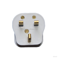 Prise électrique à 3 broches avec fusible, type G, 13A, 250V, réutilisable, conforme à la norme britannique BS1363, blanche, pour appareils électroménagers