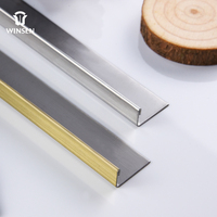 Profilé de transition en acier inoxydable en forme de L, bande métallique de protection d'angle en céramique, finition argentée pour carreaux, pour entrepreneurs