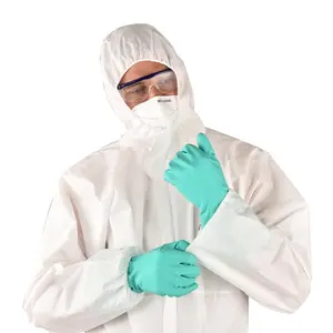 Blanco desechable no tejido impermeable ropa de trabajo hazmat-suit pintores agricultura overoles niños monos desechables