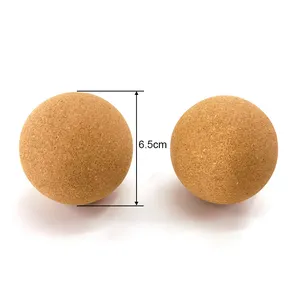 Нижний логотип под заказ, доступный мяч для фитнеса и йоги, пробковый массажный деревянный массажный мяч для йоги, 65 мм, 60 мм, 80 мм, 100 мм