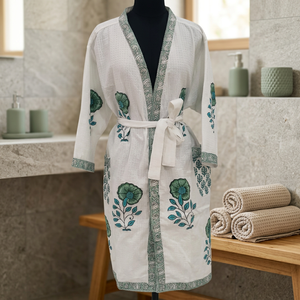 Caftán de Mujer de Algodón 100% con Estampado Floral, Corte Regular, Casual, para Fiesta, Primavera, Lavable, Color Personalizado - Product Image 3