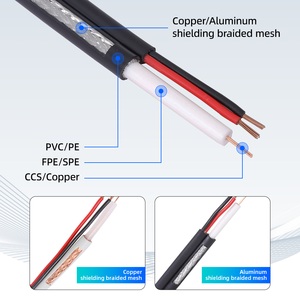 Cabo Coaxial <span class=keywords><strong>RG59</strong></span>+2C de Alta Velocidade para Vídeo e Energia, Cabo CCTV de Cobre Nu - Product Image 4