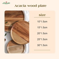 Assiettes et Plateaux en Bois Ronds Plats pour Restaurants, Grands et Petits, en Chêne, Acacia ou Teck, Idéals pour Sushi et Repas