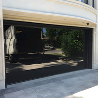 Porte de garage électrique de luxe en verre pour mur rideau, design transparent, pré-assemblée, monobloc, facile à installer