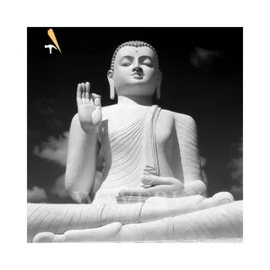 Vente en gros Statues de Bouddha Sculpture Grand Extérieur Géant Marbre Blanc Sculpture sur pierre Statues de Bouddha du Sri Lanka