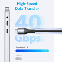 Câble USB 4.0 Type-C vers Type-C de haute qualité avec vitesse de transfert de données de 40 Gbps, blindage tressé et matériau PVC, charge rapide 100W