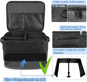Organizador de Asiento Trasero para Carro de Golf, Bolsas Multiusos con Compartimentos, Tela Oxford 600D, Negro, Plegable y Portátil - Product Image 3