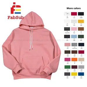 Sudadera con capucha de poliéster 300GSM con sublimación de lana, sudaderas con capucha de logotipo personalizado en blanco de varios colores para hombres, mujeres y niños