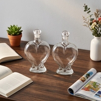 Bouteille en verre miniature de luxe Solent en forme de cœur 10 ml, base lourde, pour spiritueux, liqueur, cadeau de mariage, emballage en gros