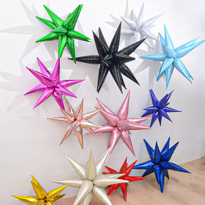 Металлические серебряные воздушные шары со звездами, украшения для вечеринок, 26, 40 дюймов, несколько цветов, воздушные шары со звездами, серебряные шары с шипами - Product Image 2