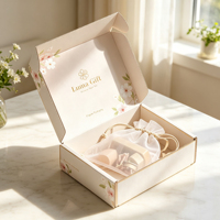 Boîte en carton ondulé décorative à motif floral, boîte en papier personnalisée avec impression florale intérieure pour emballage cadeau cosmétique