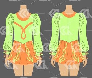 Traje <span class=keywords><strong>de</strong></span> Baile Naranja <span class=keywords><strong>para</strong></span> Bailarinas <span class=keywords><strong>de</strong></span> Morris, <span class=keywords><strong>Carnaval</strong></span>, Club <span class=keywords><strong>de</strong></span> Baile, Animadoras, Uniforme <span class=keywords><strong>de</strong></span> Majorette - Product Image 3