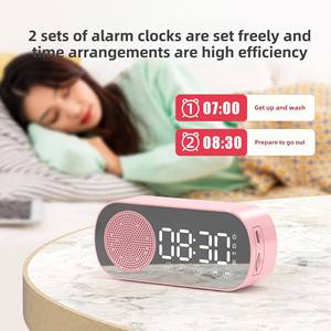 Wireless-compatible Speaker <b>Clock</b> Dual Alarm Support TF Card FM <b>Radio</b> Soundbar HIFI Music Box Soundbar - Product Image 5