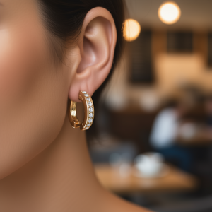 Orecchini a Cerchio Nalba Cn Reouta Placcati in Oro 18K con Cristalli e Strass, Stile Classico Unisex, Gioielli alla Moda - Product Image 2