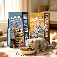 Sacs pour aliments pour animaux de compagnie personnalisés à faible MOQ, finition mate, qualité alimentaire, 5 kg, 10 kg, 15 kg, recyclables, à fond plat avec fermeture éclair
