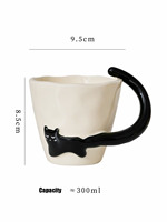 Mug en céramique simple et mignon en forme de chat, tasse de petit-déjeuner adorable, tasse à boire au design élégant, cadeau souvenir pour un usage quotidien