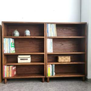 Étagère à livres en bois massif de style chinois, étagère de rangement multi-niveaux pour salon, bureau, vitrine antique - Product Image 1