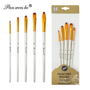 Panwenbo 5 pz <span class=keywords><strong>pennelli</strong></span> <span class=keywords><strong>per</strong></span> artista bianco perla produttore di <span class=keywords><strong>pennelli</strong></span> personalizzati arte forniture professionali artista pennello <span class=keywords><strong>per</strong></span> pittura artistica - Product Image 5