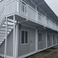 Maisonnette Moderne Préfabriquée Personnalisée à Deux Étages, 1 Salle de Bain, 2 Chambres, Modèle Plat, Prête à l'Expédition pour Écoles