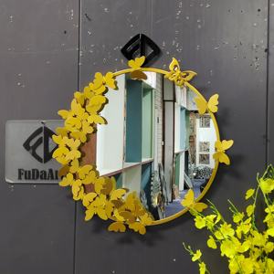 <span class=keywords><strong>Specchio</strong></span> da Bagno 50X50CM Decorazione Murale in Metallo <span class=keywords><strong>Specchio</strong></span> Decorativo in Ferro per Aula Corridoio Camera da Letto <span class=keywords><strong>Specchio</strong></span> per il Trucco - Product Image 4