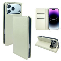 Étui portefeuille magnétique amovible Morandi Pebbled pour iPhone 18/17/16 Pro Max avec fentes pour cartes, support intégré, fin et antichoc
