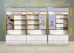 <span class=keywords><strong>MDF</strong></span> Blanco Cosmético Display Stand Cuidado <span class=keywords><strong>DE</strong></span> LA PIEL Gabinete Escaparate para el centro comercial al por menor - Product Image 2